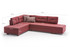 Ugaona sofa-krevet Manama kutni kauč na razvlačenje lijevo - Claret Red
