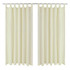 Mikro-satenska zavjesa s trakama 2 kom krem boje 140 x 245 cm