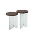 Set stolića za kavu Serenity 2 - prozirna, orah a.g