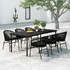 7-dijelni vrtni blagovaonski set crni 3099225