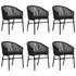 7-dijelni vrtni blagovaonski set crni 3099225