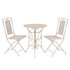 3-dijelni bistro set čelični bijeli 43149
