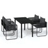 5-dijelni vrtni blagovaonski set crni 3099079
