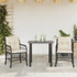 3-dijelni bistro set s jastucima crni od poliratana 3212089