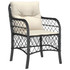 3-dijelni bistro set s jastucima crni od poliratana 3212089