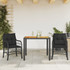 3-dijelni bistro set s jastucima crni od poliratana 3212042
