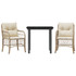 3-dijelni bistro set s jastucima bež od poliratana 3212145