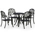 5-dijelni bistro set od lijevanog aluminija crni 3070599