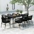 9-dijelni vrtni blagovaonski set crni 3099226