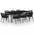 9-dijelni vrtni blagovaonski set crni 3099226