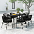 7-dijelni vrtni blagovaonski set crni 3099224