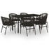 7-dijelni vrtni blagovaonski set crni 3099224
