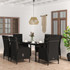 7-dijelni vrtni blagovaonski set s jastucima crni 3099356