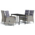5-dijelni vrtni blagovaonski set s jastucima sivo-crni 3099361