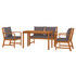 4-dijelni vrtni blagovaonski set s jastucima od bagremovog drva 3154979
