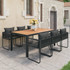 7-dijelni vrtni blagovaonski set od PVC ratana crno-smeđi 3060110