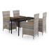 5-dijelni vrtni blagovaonski set s jastucima sivi 3099433
