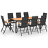 9-dijelni vrtni blagovaonski set crno-smeđi 3060081