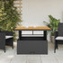 Vrtni stol crni 110 x 110 x 71 cm poliratan i bagremovo drvo 368272
