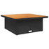 Vrtni stol crni 110 x 110 x 71 cm poliratan i bagremovo drvo 368272