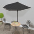 Balkonski suncobran crni 270 x 144 x 222 cm polukružni 312500