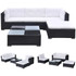 Vrtni Sofa Set 14 Kom Poli Ratan Crni