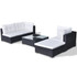 Vrtni Sofa Set 14 Kom Poli Ratan Crni
