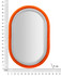 Zidno Ogledalo Antony Orange/Mix Velvet Cm 60x4x90