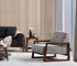 Wing Chair Athena Bergere - svijetlo siva, orah