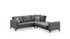 Kutna sofa-krevet Kristal Rest 2+Corner+2 - Tamno siva