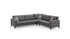 Kutna sofa-krevet Kristal 3+Kut+2 - tamno siva