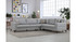 Kutna sofa-krevet Kristal 3+Kut+2 - Svijetlo siva