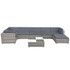Vrtni Sofa Set 24 kom Poli Ratan Sivi