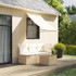 Tenda na uvlačenje krem 150 x 150 cm od tkanine i čelika 368758