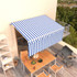 Tenda na ručno uvlačenje s roletom 3,5 x 2,5 m plavo-bijela   3069276