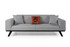 Kauč na razvlačenje s 3 sjedišta Leon s 3 sjedala - svijetlo siva