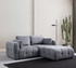 Kutna sofa Amaris dvosjed s pufom - sivi