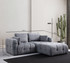 Kutna sofa Amaris dvosjed s pufom - sivi