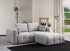 Kutna sofa Amaris dvosjed s pufom - svijetlo siva