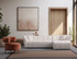 Kutna sofa Bokser desno - bijeli