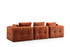 Kutna sofa Amaris 3 sjedala s torbicom - narančasta
