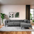 Kutna sofa Como Eco Desno - Antracit, Crna
