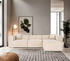 Kutna sofa Lora (L1-O1-1R-POUFFE ) - Krem