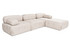 Kutna sofa Doblo trosjed s pufom (L1-O1-1R-Pouffe) - svijetlosmeđa