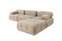 Kutna sofa Doblo trosjed s pufom (L1-O1-1R-Pouffe) - breskva Kutna sofa Doblo trosjed s pufom (L1-O1-1R-Pouffe) - breskva