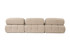 Kutna sofa Doblo trosjed s pufom (L1-O1-1R-Pouffe) - breskva