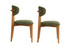 Set stolica (2 komada) Lionte - zelena, tamni hrast