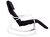 Ljuljačka stolica s podesivim osloncem za noge, bijela i crna, ModernHome