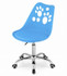 PRINT okretna stolica od plave umjetne kože s kromiranom bazom