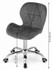 Uredska okretna stolica sa širokim naslonom, eko koža, krom, siva